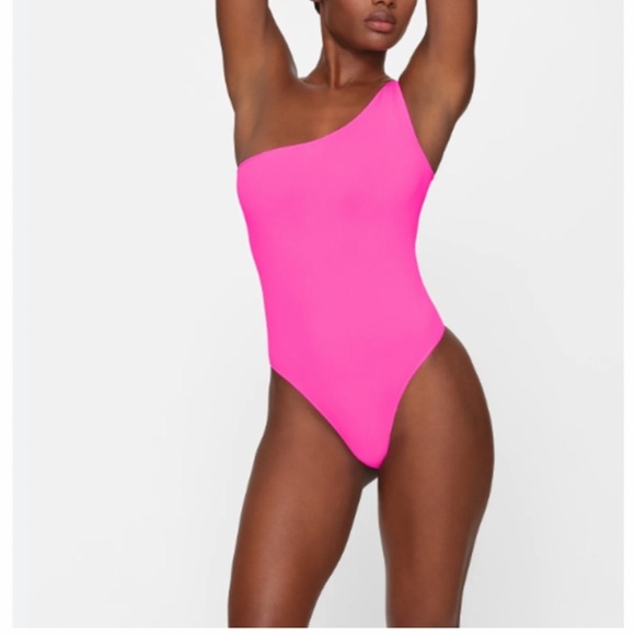 SKIMS Other - 🌷Skims Neon Pink One Shoulder Bodysuit Size 4X / 5X